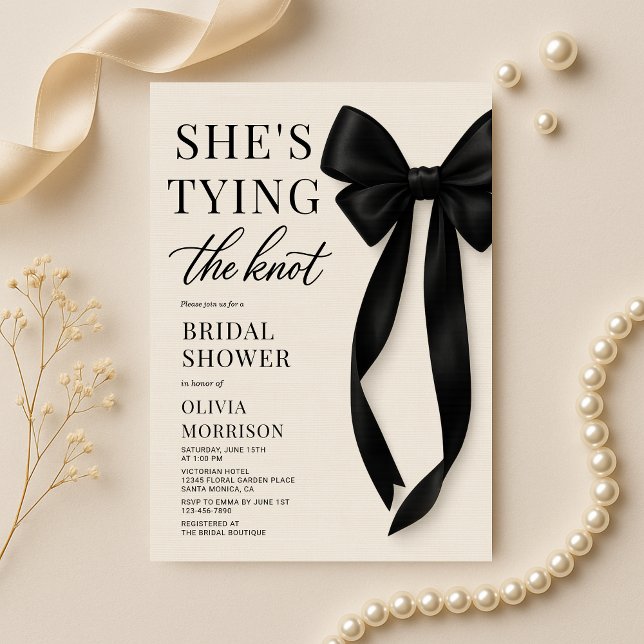 Invitation She’s Tying The Knot Bow Bridal Shower (Créateur téléchargé)