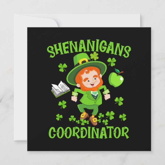 Invitation Shenanigans Coordonnateur Funny Enseignant St Patr (Devant)