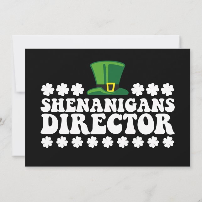 Invitation Shenanigans Directeur Super St Patrick's Day Irlan (Devant)