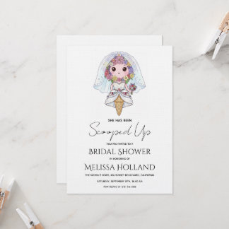 Invitation She's Been Scooped Up Ice Cream Bridal Shower