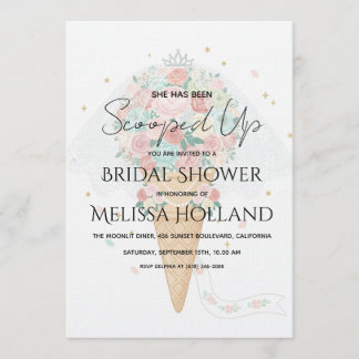 Invitation She's Been Scooped Up Ice Cream Bridal Shower