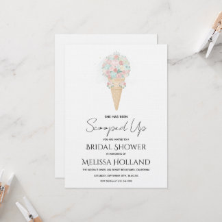 Invitation She's Been Scooped Up Ice Cream Bridal Shower
