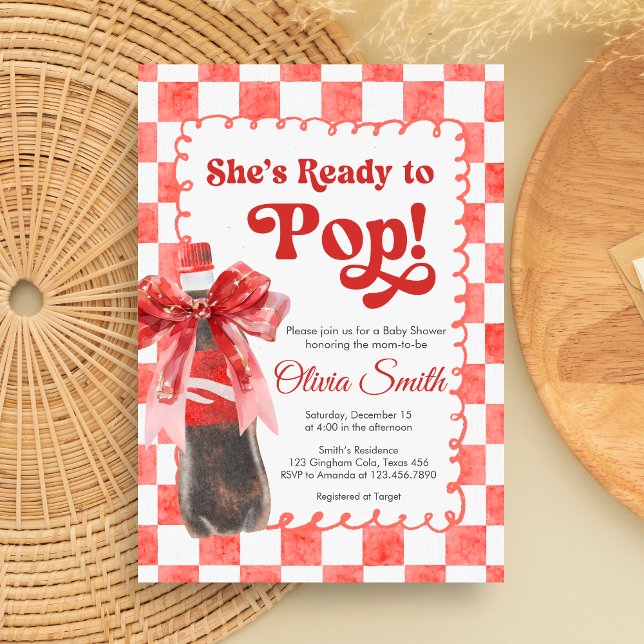 Invitation She's Ready to Pop Baby Shower (She's Ready to Pop Cola Baby Shower Invitation)