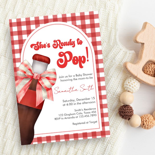 Invitation She's Ready to Pop Baby Shower (She's Ready to Pop Cola Baby Shower Invitation )