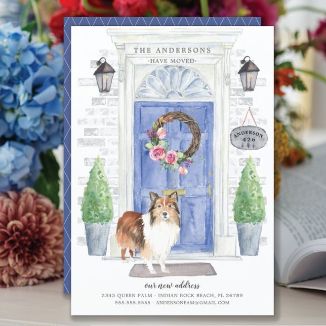 Invitation Shetland Sheepdog Porte avant Déménagement Faire-p (Créateur téléchargé)
