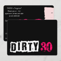 Shhh A Surprise Dirty 30e fête d'anniversaire rose