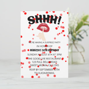 Invitation SHHH ! Fête d'anniversaire surprise