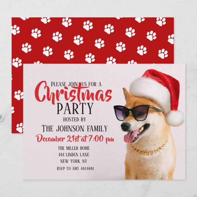 Invitation Shiba Inu dog (Devant / Derrière)