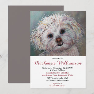 INVITATION SHIH TZU BLANC DOUX SOUHAITE UN JOLI ANNIVERSAIRE