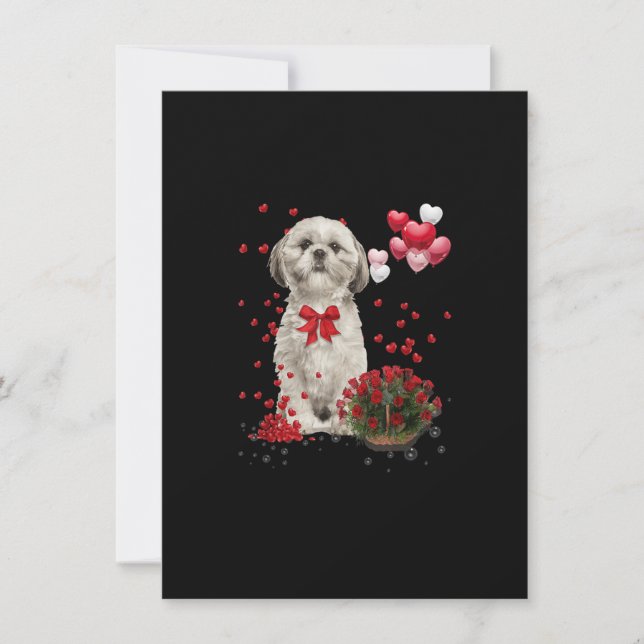 Invitation Shih Tzu Valentines Jour Drôle Amoureux Chien Adul (Devant)