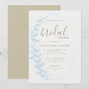 Invitation Shimmer Butterfly Elegant Boho Frame Fête des mari