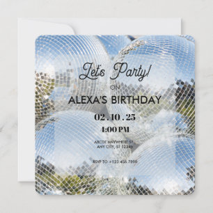 Invitation Shining Disco Ball Party
