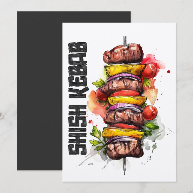Invitation Shish Kebab Arabe Alimentation pour accéder à la d (Devant / Derrière)