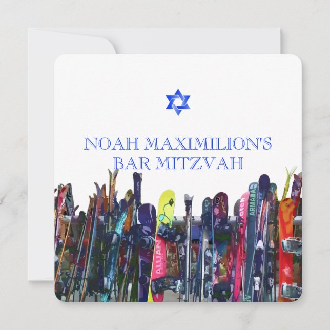 Invitation Shreddin'the Gnar ! Snowboard Mitzvah/do-it-yourse (Devant)