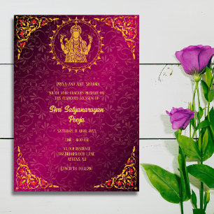 Invitation Shri Satyanarayan Pooja Hindu