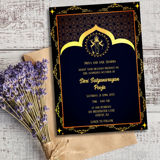 Invitation Shri Satyanarayan Pooja Hindu (Créateur téléchargé)