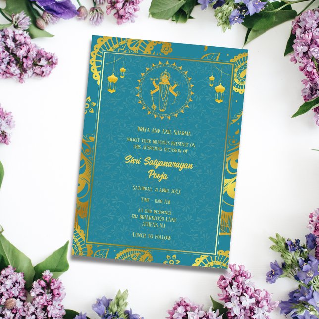 Invitation Shri Satyanarayan Pooja Hindu (Créateur téléchargé)