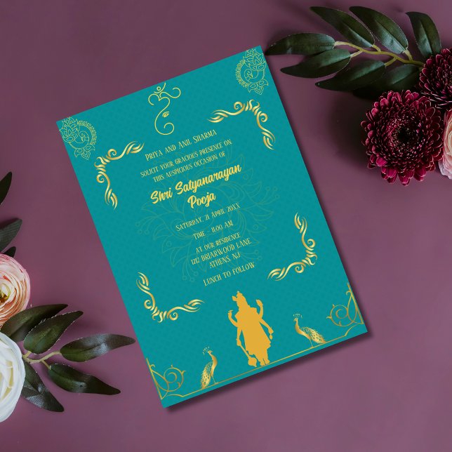 Invitation Shri Satyanarayan Pooja Hindu (Créateur téléchargé)