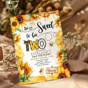 Invitation Si doux à être deux fleurs 2ème anniversaire Invit