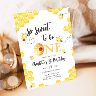Invitation Si doux d'être un jour une abeille à miel 1er anni