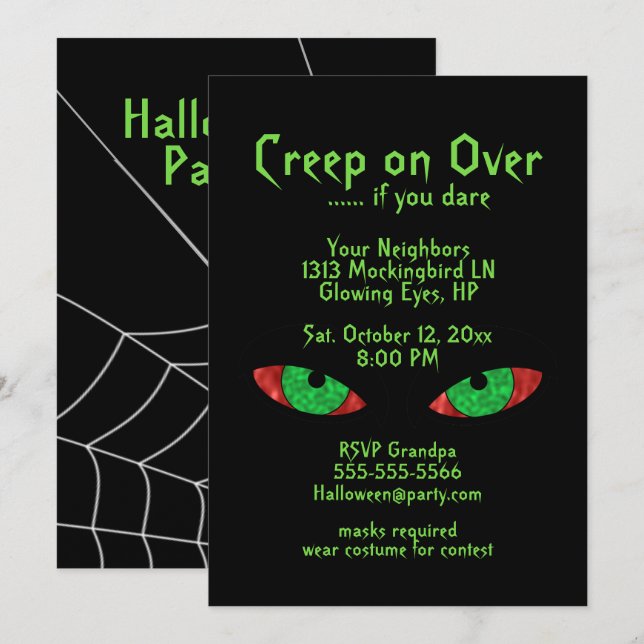 Invitation Si vous osez inviter la fête d'Halloween (Devant / Derrière)