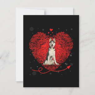 Invitation Siberian Husky Heart Love Funny Valentin