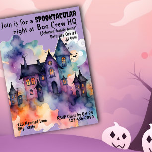 Invitation Siège de l'équipage de Boo Haunted House Halloween