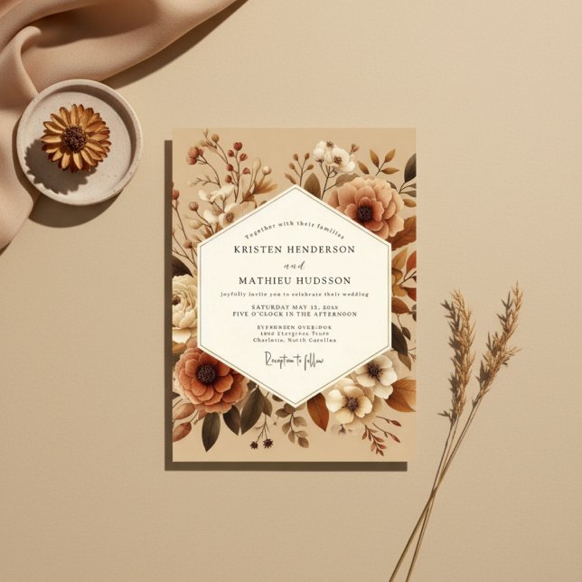 Invitation Sienna Bloom Rustic Wedding (Créateur téléchargé)