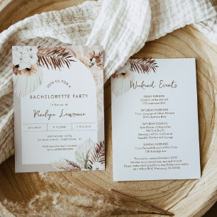 Invitation SIERRA Bohemian Séché Palm Bachelorette Party