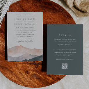 Invitation Sierra Dusk   Mariage au coucher du soleil dans le