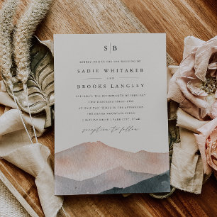 Invitation Sierra Dusk   Mariage Monogramme du coucher du sol