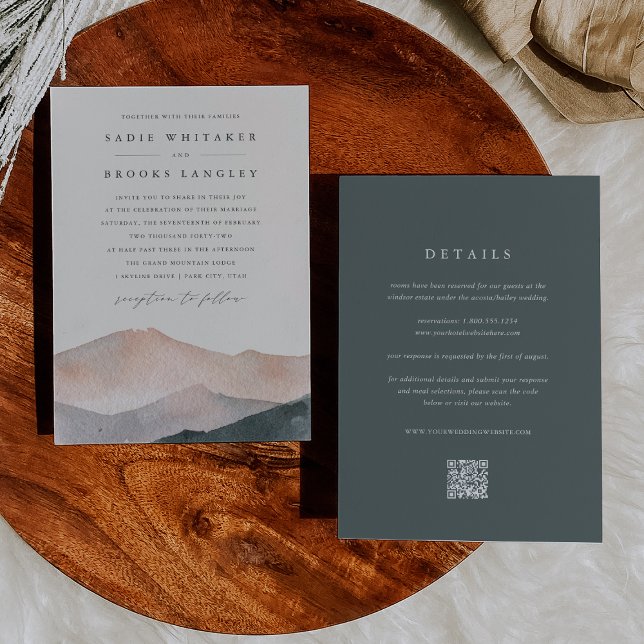 Invitation Sierra Dusk | Southwest Mountain Sunset Wedding (Créateur téléchargé)