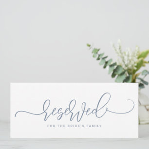 Invitation Signal mariage Réservé Bouncy Script Dusty Blue