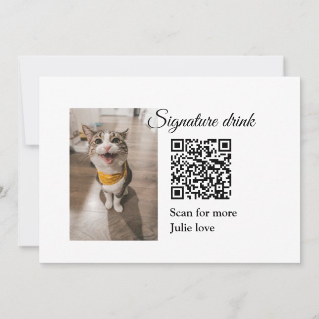 Invitation Signature boisson scanner QR code ajouter le nom d (Devant)