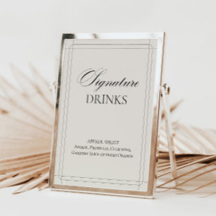 Invitation Signature Boissons Vintage Gris clair