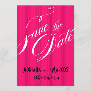 Invitation Signature Color Pop Pinstripe Enregistrer la date 