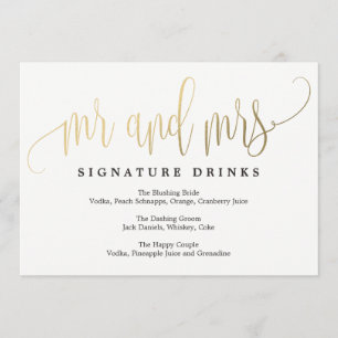 Invitation Signature mariage Boissons Signal - Belle Calligra