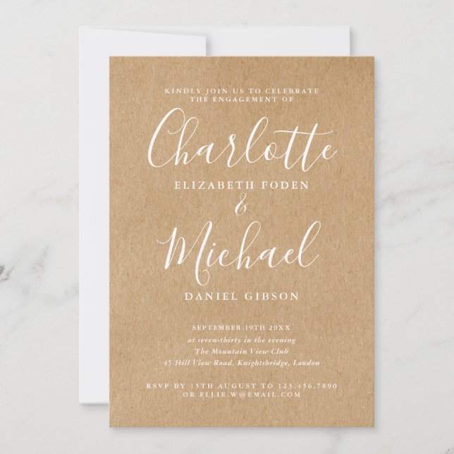 Invitation Signature Rustic Kraft (Devant)