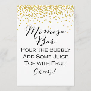 Invitation Signe à barres Mimosa Gold de 5 x 7 pouces
