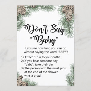 Invitation Signe de Baby shower Pinecone d'hiver Taille 5x7"