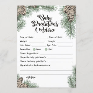 Invitation Signe de Baby shower Pinecone d'hiver Taille 5x7"