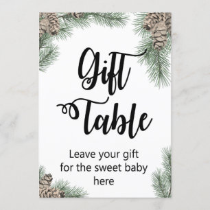 Invitation Signe de Baby shower Pinecone d'hiver Taille 5x7"