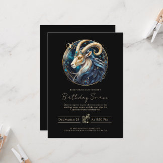 Invitation Signe de la chèvre de mer céleste Capricorne or no