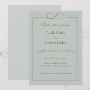 Invitation Signe d'infini Mariage géométrique gris de la tail