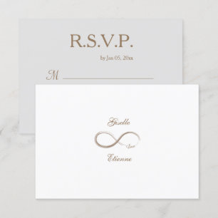 Invitation Signe d'infini Or Blanc Nom personnalisé Mariage R
