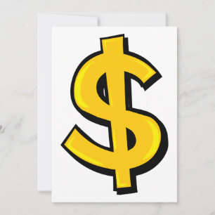 Invitation Signe Dollar Or Gras Symbole Monétaire Jaune Argen