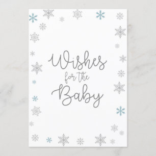 Invitation Signe du Baby shower de neige de l'hiver Taille 5x