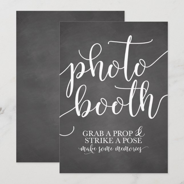 Invitation Signe du Mariage de la cabine de photo - Attrapez  (Devant / Derrière)