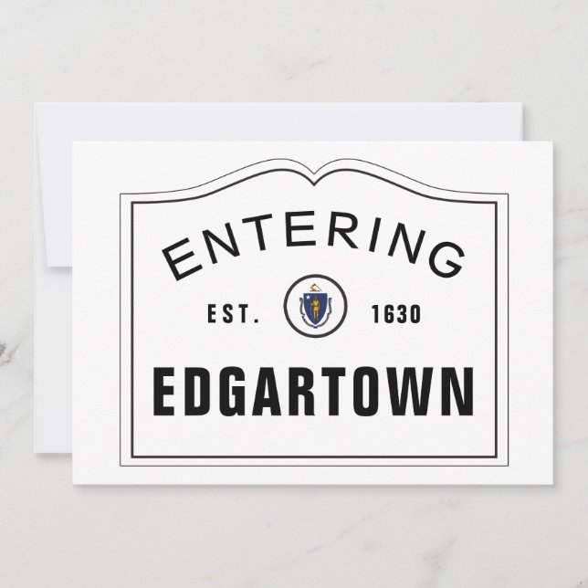 Invitation Signe entrant du Massachusetts de ville (Devant)