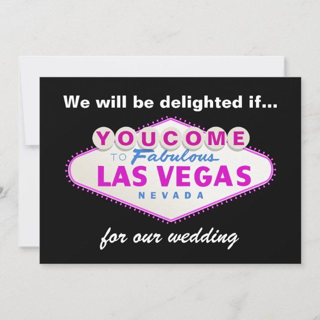 Invitation signe Las Vegas rose chaud (Devant)